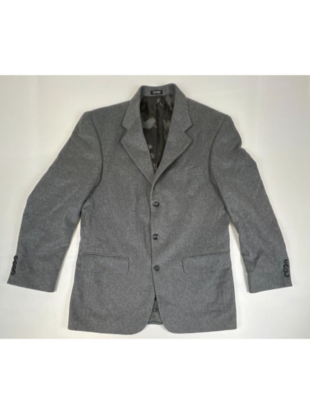 Oscar de la Renta Men's 40R Grey Wool Cashmere Blend Blazer Sport Coat